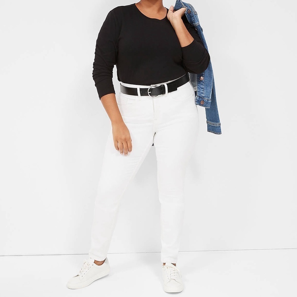 NWT Lane Bryant Signature Fit Skinny Jeans Mid Rise White Stretch Plus Size 20